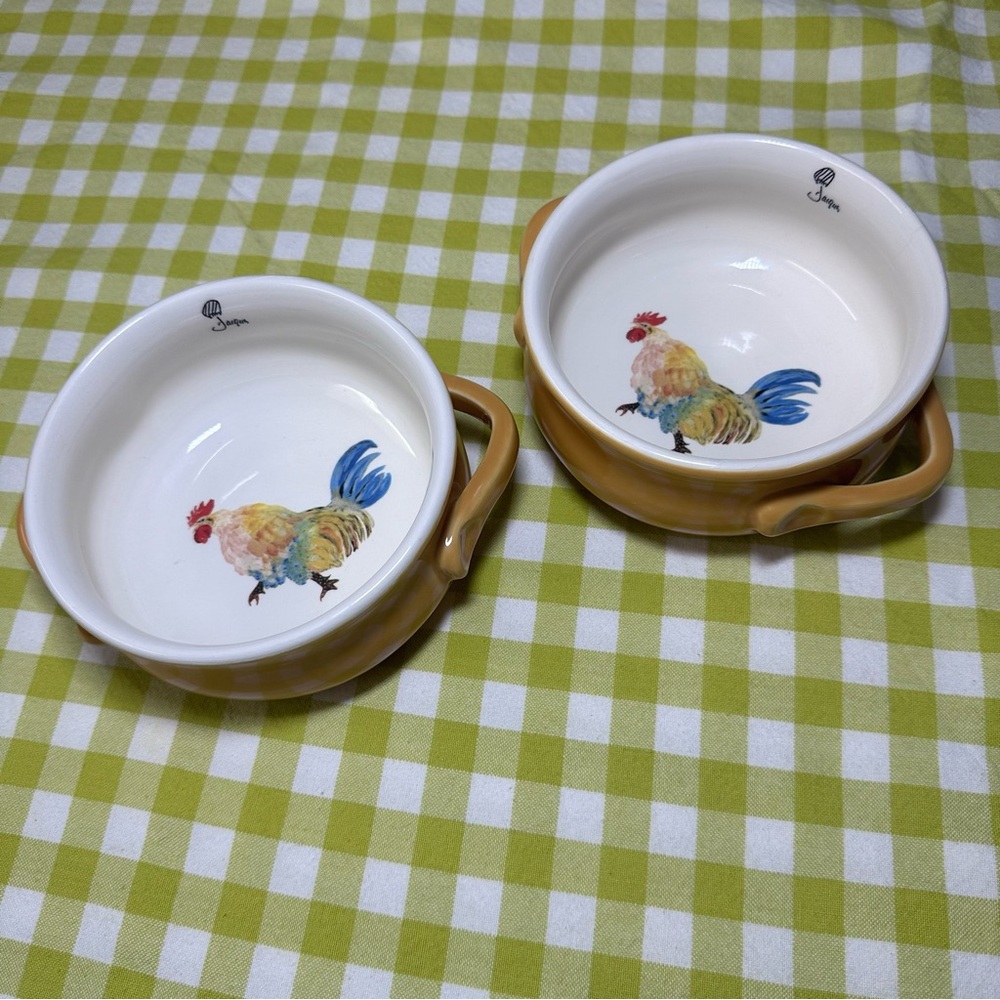 Sur La Table Mustard/White Jacques Handcrafted Ceramic Bowls